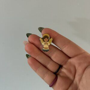 Swib Taiwan Vintage Angel Praying Lapel Pin Christian Faith Religious Christmas